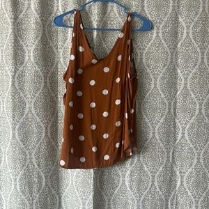 Dark orange polkadot blouse